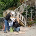 CS Unitec mixer used to restore steps at Alcatraz Island