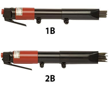 Heavy-Duty Professional Grade CS Unitec Needle Scaler Inline Grip with Vacuum Shroud - Pneumatic Power 2B