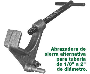 abrazadera de sierra alternativa para tubería de hasta 2"