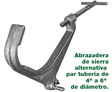 abrazadera de sierra alternativa para tubería de hasta 6 "