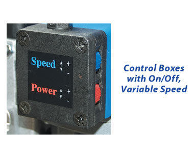 Control boxes with on/off, variable speed