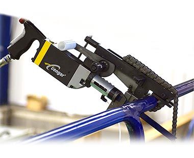 CS75 pneumatic reciprocating saw with clamp on pipe