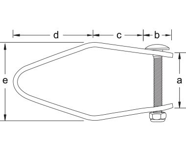 Grilletes de latón para protección contra caídas dibujo dimensional