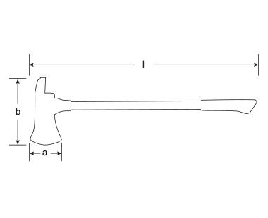 Hacha, cabezal de pico dibujo dimensional