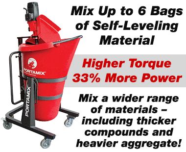 Mix up to 6 bags of self-leveling materials