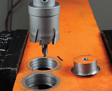 Cutting metal with carbide-tipped hole saw