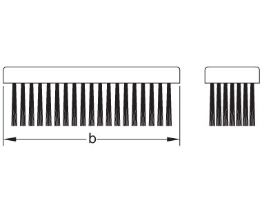 Ex1002 Non-Sparking, Non-Magnetic Flat Back Scratch Brush Dimensional Drawing