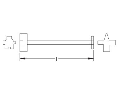 Llave para tapones dibujo dimensional