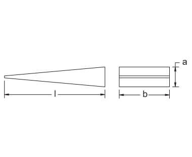 Cuña de brida con orificio para eslinga dibujo dimensional