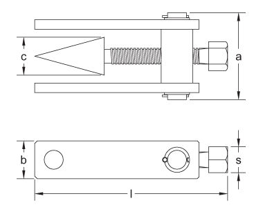 Ex1102 Non-Sparking, Non-Magnetic Flange Spreader Dimensional Drawing
