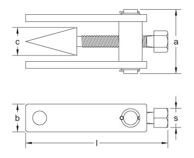 Esparcidor de brida dibujo dimensional