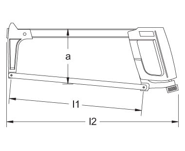 Ex118A Non-Sparking, Non-Magnetic Hacksaw Frame Dimensional Drawing