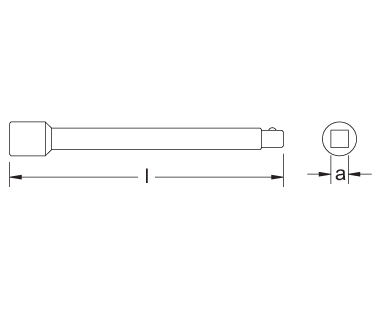 Ex1504 Extension Bar Dimensional Drawing