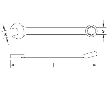 Ex206 and 206L Non-Sparking, Non-Magnetic Combination Wrench Dimensional Drawings