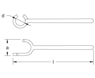 Ex207S Valve Wheel Wrench, DIN 87311 Dimensional Drawing