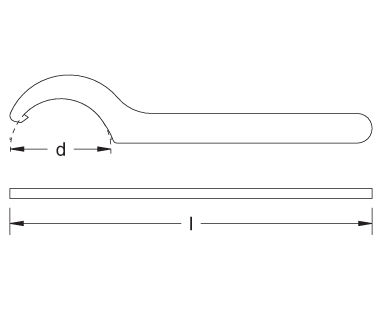 Llave de separación fija dibujo dimensional