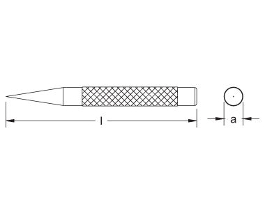 Ex303 Center Punch Dimensional Drawing