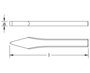 Ex305 Cincel, pata de cabra dibujo dimensional