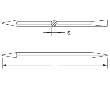Ex308B Non-Sparking, Non-Magnetic Caulking Tool Dimensional Drawing