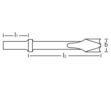 Ex309AH Non-Sparking, Non-Magnetic Pneumatic Chisel Dimensional Drawing