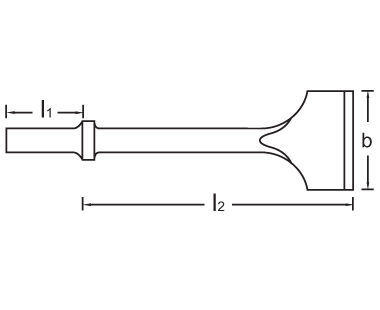 Ex310AH Non-Sparking, Non-Magnetic Pneumatic Chisel Dimensional Drawing