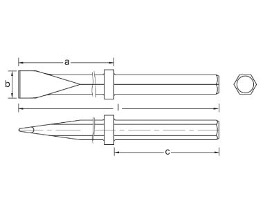 Ex318F Non-Sparking, Non-Magnetic Paving Breaker Chisel Dimensional Drawing