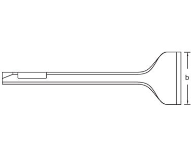 Ex380SH Cincel de pala dibujo dimensional