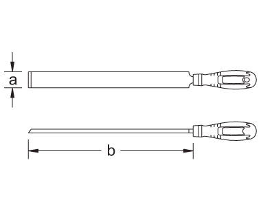 Rasqueta plana Ex401 dibujo dimensional