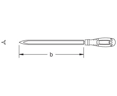 Rasqueta triangular antichispa dibujo dimensional