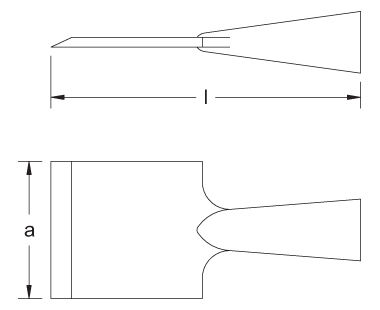 Ex407 Long Blade Scraper Dimensional Drawing