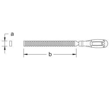 Ex411F Non-Sparking, Non-Magnetic Flat Bastard File Dimensional Drawing