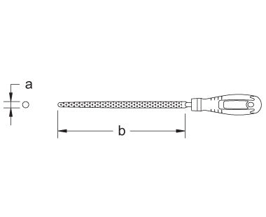 Ex411R Non-Sparking, Non-Magnetic Round File Dimensional Drawing