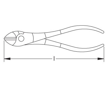 Ex601 HD Non-Sparking, Non-Magnetic Diagonal Cutting Pliers Dimensional Drawing