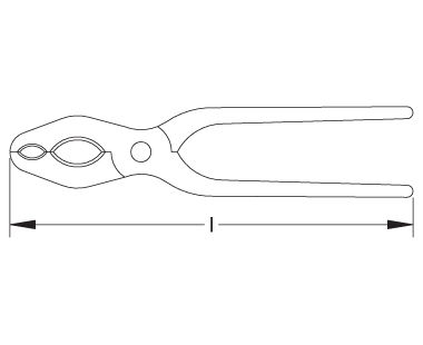 Pinzas para tubería dibujo dimensional