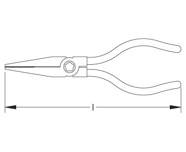 Ex606 Flat Nose Pliers, DIN ISO 5745 Dimensional Drawing