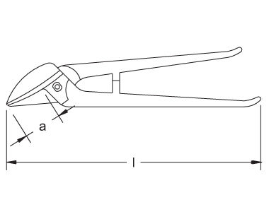 Ex608 Non-Sparking, Non-Magnetic Cutting Shears Dimensional Drawing