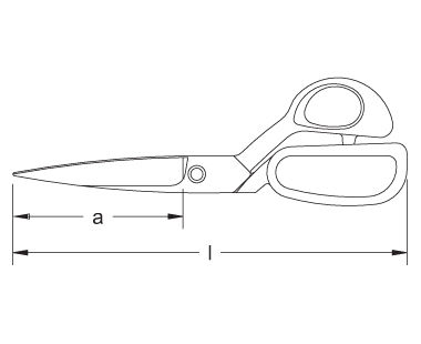 Ex609 Non-Sparking, Non-Magnetic Scissors Dimensional Drawing