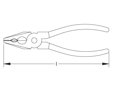 Ex612 Lineman's Pliers, Side Cutting Dimensional Drawing