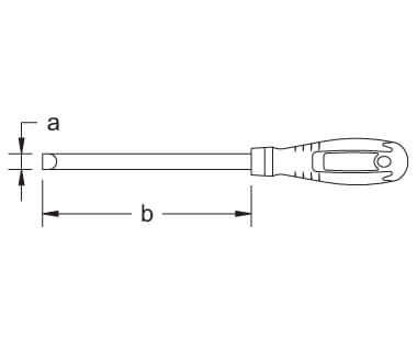 Destornillador estándar dibujo dimensional