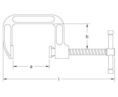 Ex901 Non-Sparking, Non-Magnetic C-Type Clamp Dimensional Drawing
