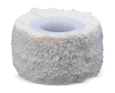 Cotton yarn 2" buffing wheel for very bright, high-mirror finish when used with compounds