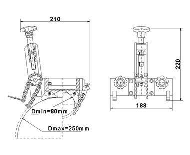 ZRO 250 Magnetic Drill Pipe Clamp Diagram image