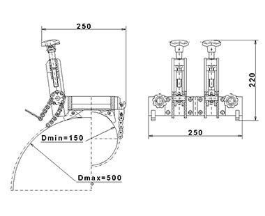 Sistema de abrazadera de silla para tubería diagrama