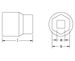 Ex1503C Regular Sockets, 6-Point, 3/4" Drive Dimensional Drawing