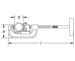 Ex1512 HD Non-Sparking, Non-Magnetic Pipe Cutter Dimensional Drawing