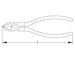 Ex601 Non-Sparking, Non-Magnetic Diagonal Cutting Pliers Dimensional Drawing