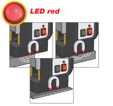 LED rojo... fuerza magnética insuficiente