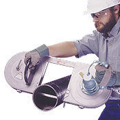 Portable pneumatic band saw