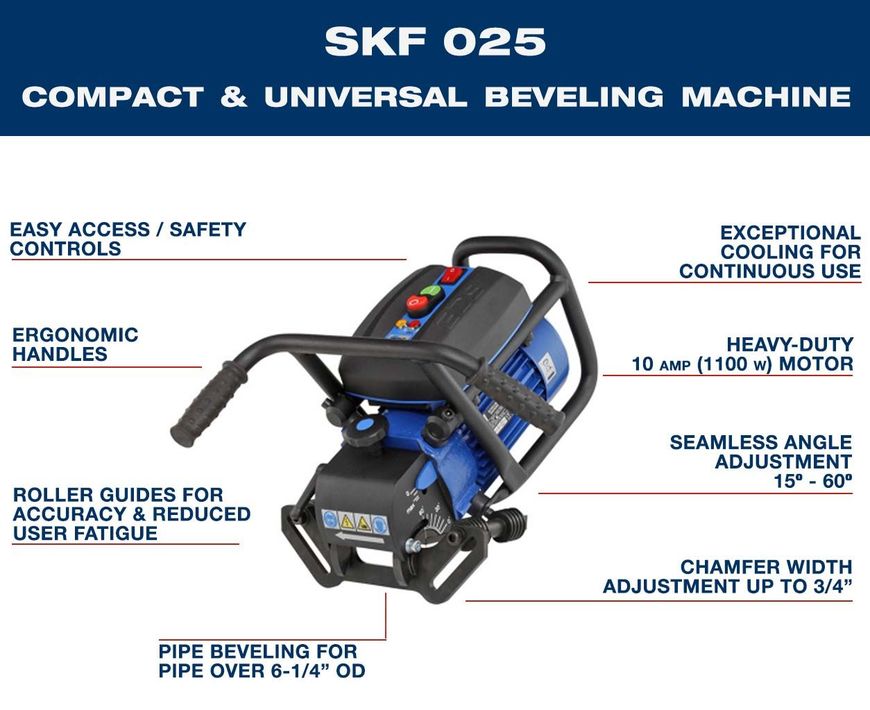 SKF 025 Plate/Pipe Beveling Machine Features