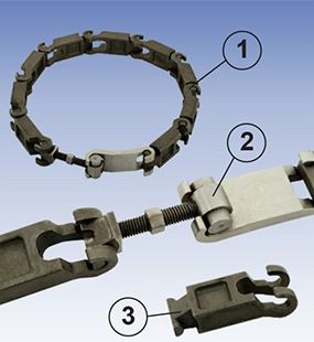 cadena de guía para cortadora de tubos